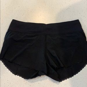 Mint condition black medium rise laser cut shorts!